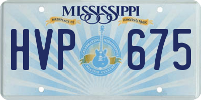 MS license plate HVP675