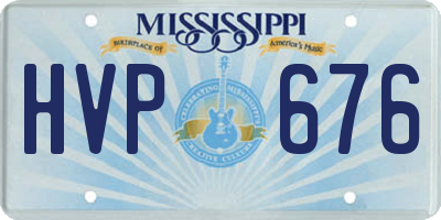 MS license plate HVP676