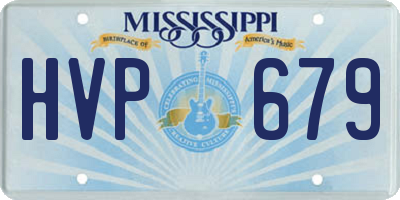 MS license plate HVP679