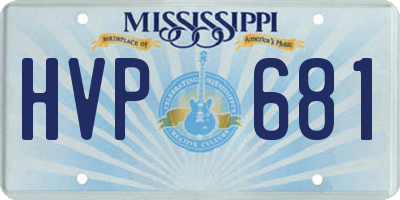 MS license plate HVP681