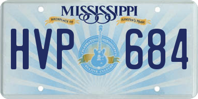 MS license plate HVP684
