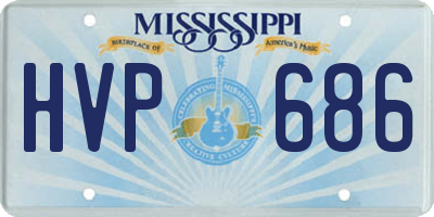 MS license plate HVP686