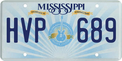MS license plate HVP689