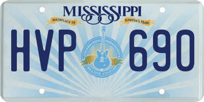 MS license plate HVP690