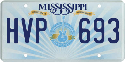 MS license plate HVP693