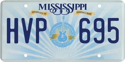 MS license plate HVP695