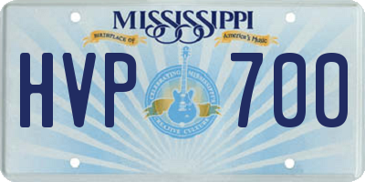 MS license plate HVP700
