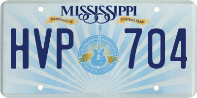 MS license plate HVP704