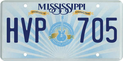 MS license plate HVP705