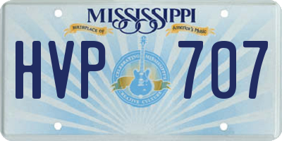 MS license plate HVP707