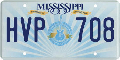 MS license plate HVP708