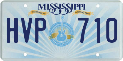 MS license plate HVP710