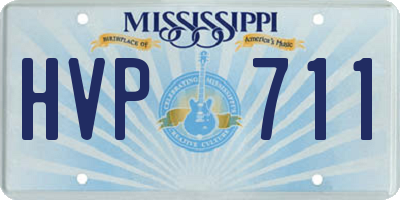 MS license plate HVP711
