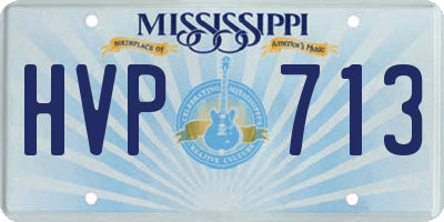 MS license plate HVP713