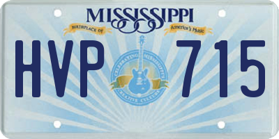 MS license plate HVP715