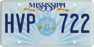 MS license plate HVP722