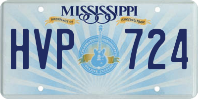 MS license plate HVP724