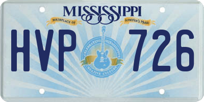 MS license plate HVP726
