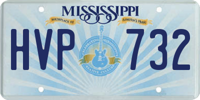 MS license plate HVP732