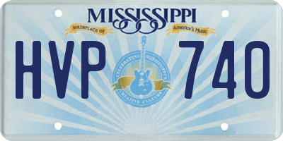 MS license plate HVP740