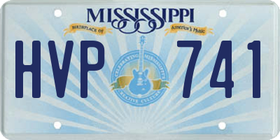 MS license plate HVP741