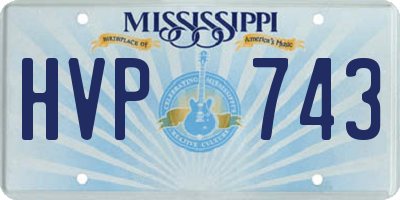 MS license plate HVP743