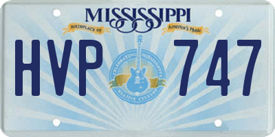MS license plate HVP747
