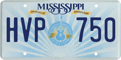MS license plate HVP750