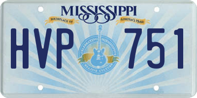 MS license plate HVP751