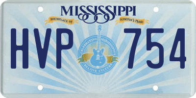 MS license plate HVP754