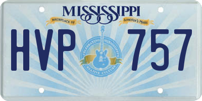 MS license plate HVP757