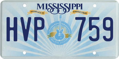 MS license plate HVP759