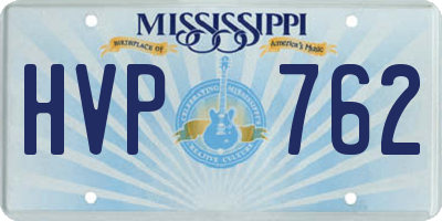 MS license plate HVP762