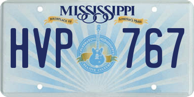 MS license plate HVP767