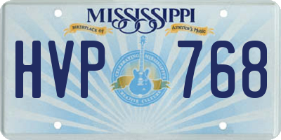 MS license plate HVP768