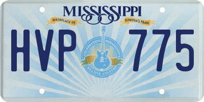 MS license plate HVP775