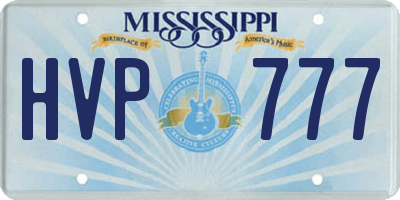 MS license plate HVP777