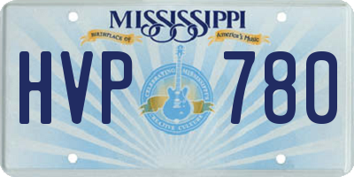 MS license plate HVP780