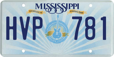 MS license plate HVP781