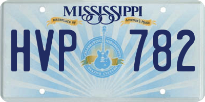 MS license plate HVP782