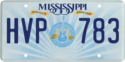 MS license plate HVP783
