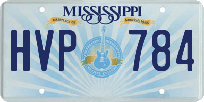 MS license plate HVP784