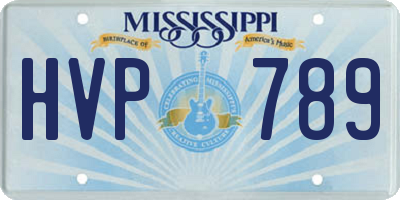 MS license plate HVP789