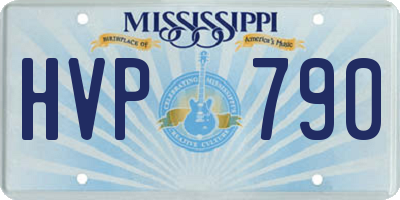 MS license plate HVP790