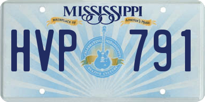 MS license plate HVP791