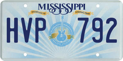 MS license plate HVP792
