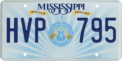 MS license plate HVP795