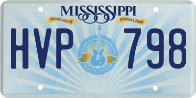MS license plate HVP798