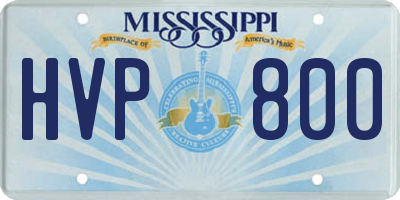 MS license plate HVP800