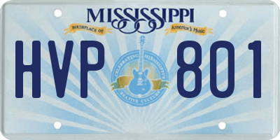 MS license plate HVP801